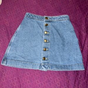 American Apparel denim button down mini skirt